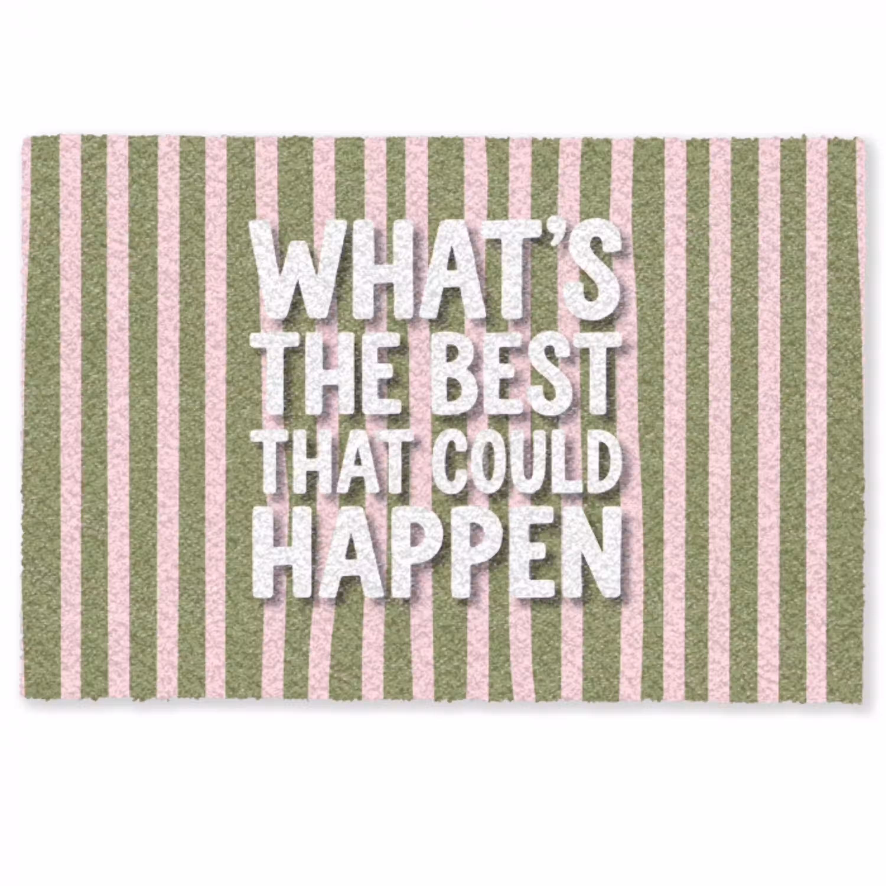 What's the best that could happen - Strepen - Groen - Roze Deurmat klein -zkaufland3d