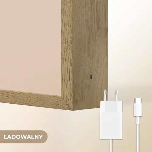 Dinosaurus - Planten - Beige Light Box met batterij (Wandlamp kind) middel -USP_websiteoplaadbaarNL