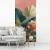 Tropische bladeren - Bloemen - Roze - groen fotobehang vinyl groot -woonkamer