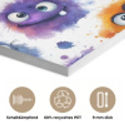 Monstertjes - Aquarel - Kleurrijk PET vilt klein 837 -closeup_DE
