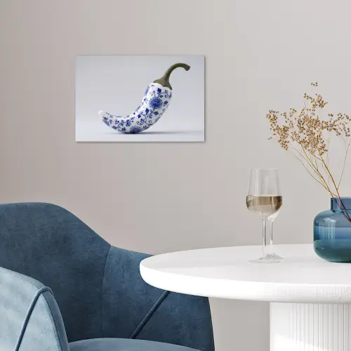 Chilipeper - Keramiek - Blauw poster papier klein -sfeer3