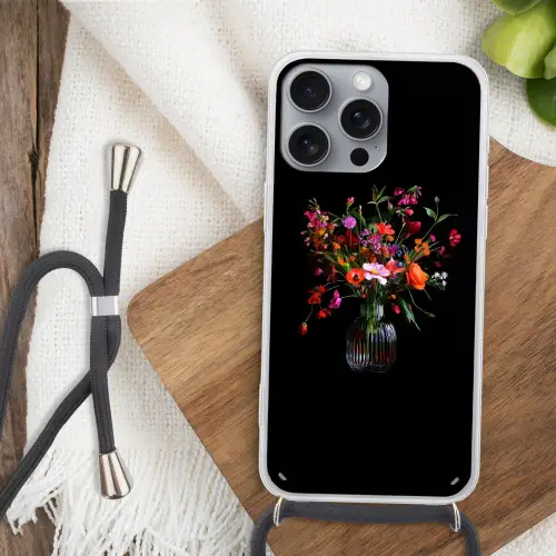 Boeket - Veldbloemen - Vaas Hoesje iPhone 16 Pro Max met koord klein -sfeer4