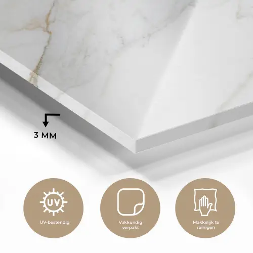 Marmer - Steen - Wit - Goud - Marmerlook - Steen - Luxe plexiglas 5mm klein -sfeer2