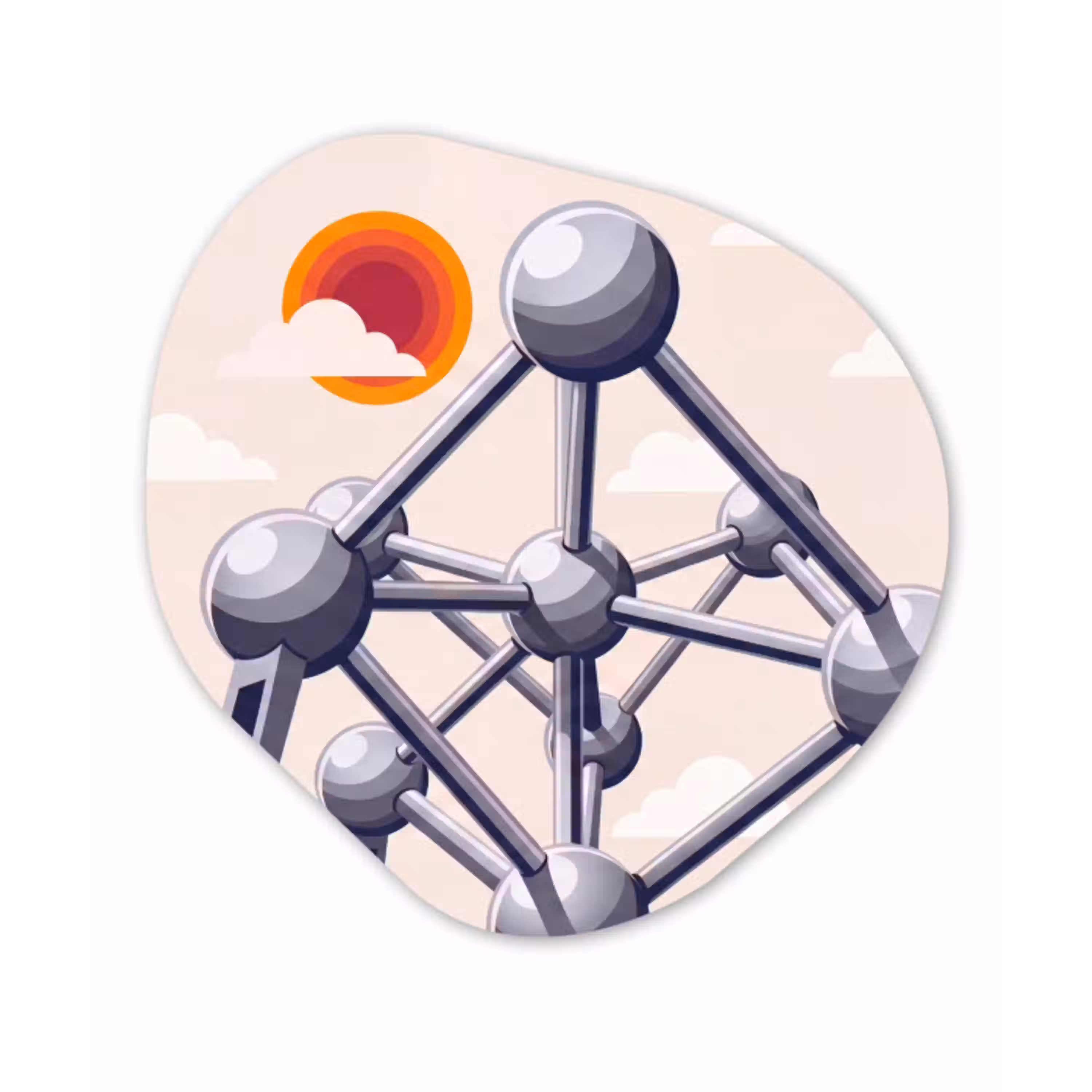 Architectuur - Geometrie - Stad - Modern - Grijs Wandcirkel Organisch Forex 3mm klein -3d