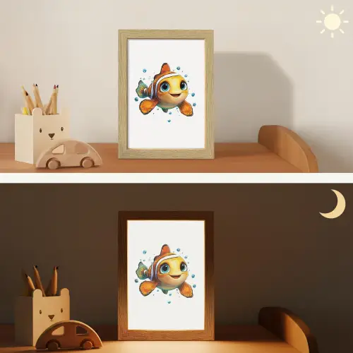 Clownvis - Oranje - Vis - Water Light Box met kabel klein -sfeer3_kind