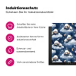 Panda's - Slapen - Blauw Inductie beschermer vinyl 3mm klein 276 -zzzzzzz-lf-ups