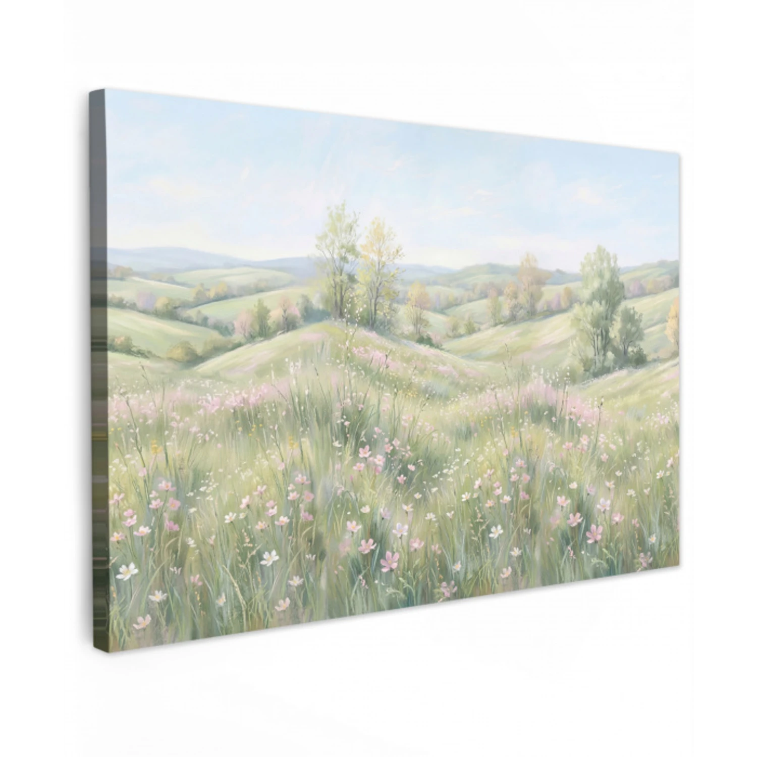 Bloemen veld - Bloemen - Groen canvas 2cm klein -z3d