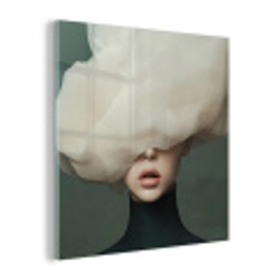 Hoed - Vrouw - Beige plexiglas 5mm klein -z3d