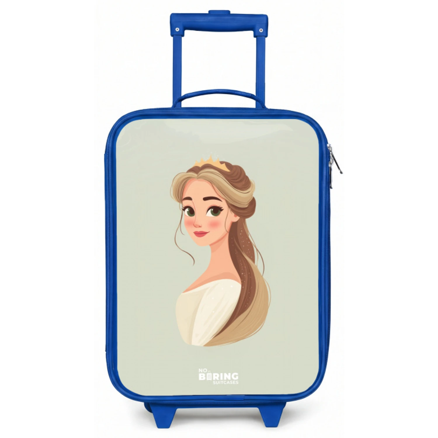 Prinses met een tiara - Groen Kinderkoffer - Blauw klein -zz3dotto