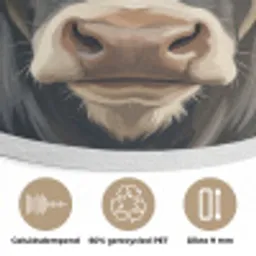 Koe - Portret - Dieren - Modern Akoestische PET Vilt - Rond klein -closeup_NL