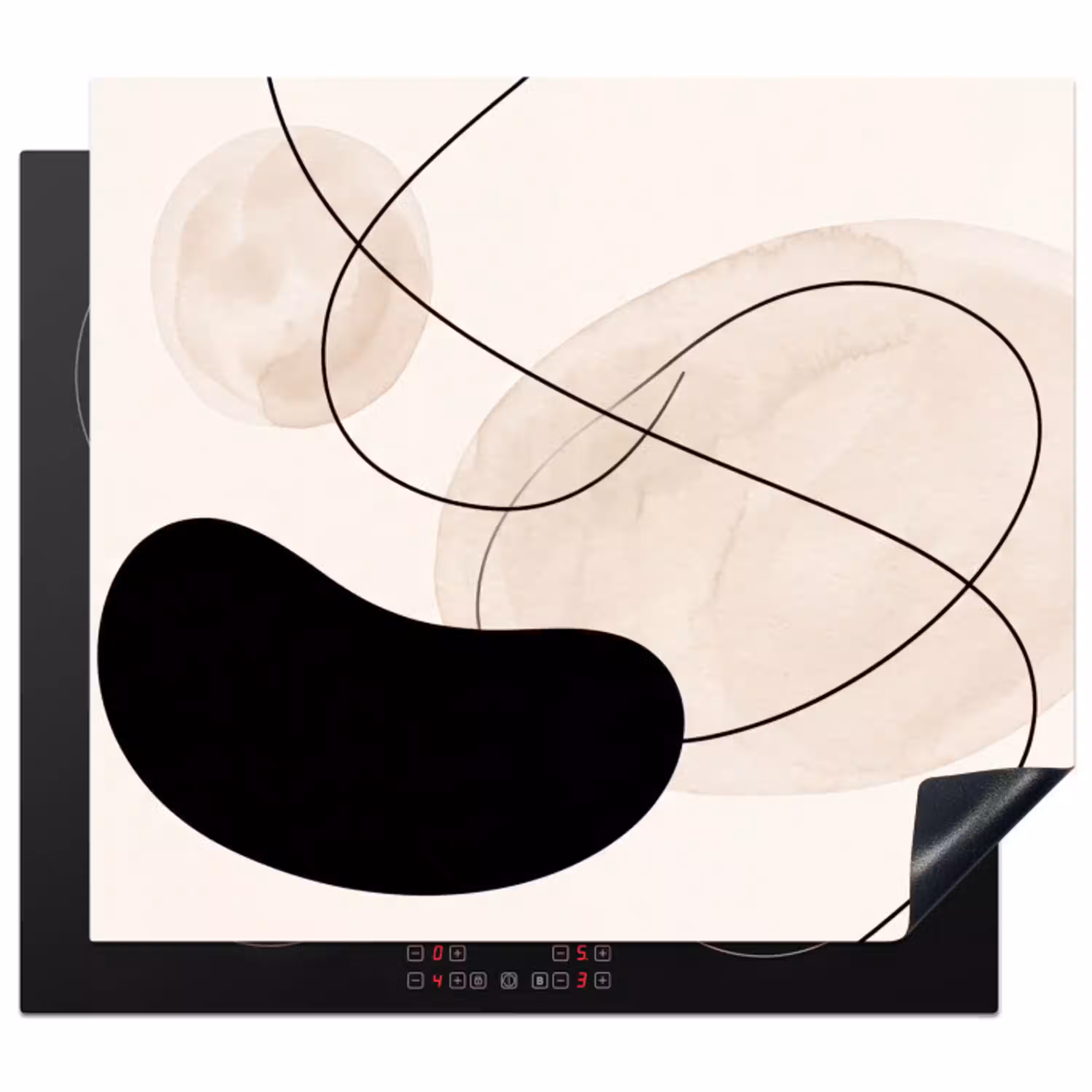 Abstract - Vormen - Kunst Inductie beschermer vinyl 3mm middel -3d