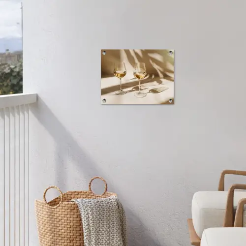 Wijn - Wijnglazen - Wit tuinposter los doek klein -sfeer8