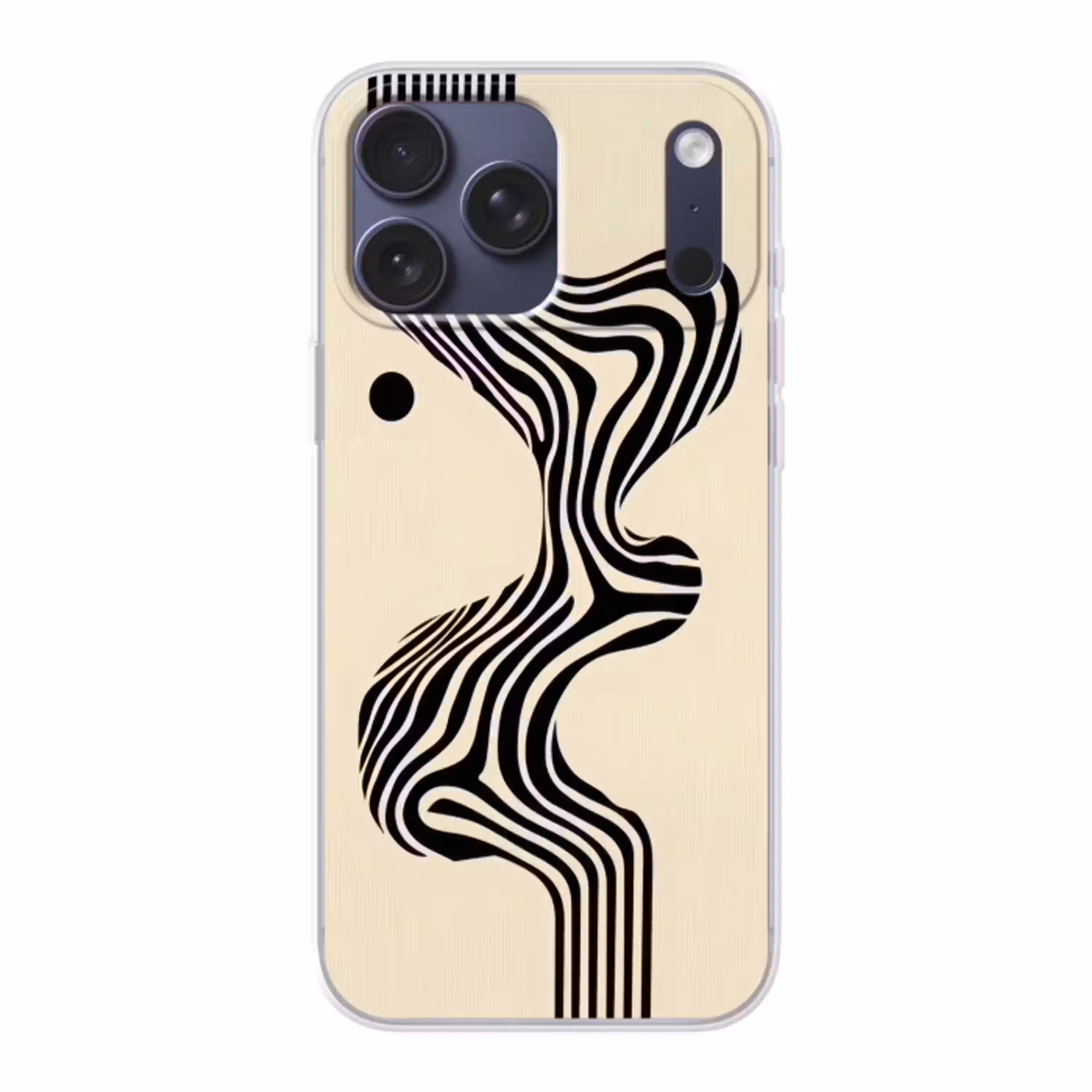 Beige - Lijnen - Golvend -  Abstract Telefoonhoesje iPhone 17 Pro Max klein -3d