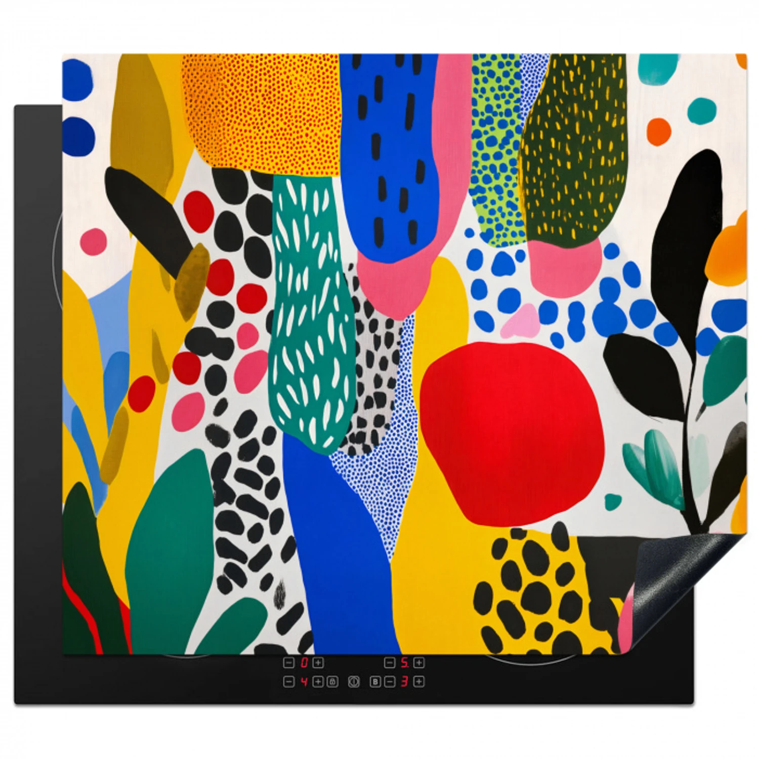 Stippen - Vormen - Modern - Kleuren Inductie beschermer vinyl 3mm middel -3d