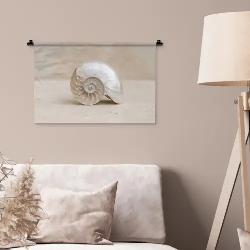 Schelp - Spiraal - Beige Wandkleed katoen klein -sfeer4