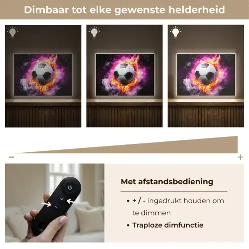 Voetbal - Roze - Vuur Light Box met batterij (Wandlamp kind) middel -USP_dimbaarNL