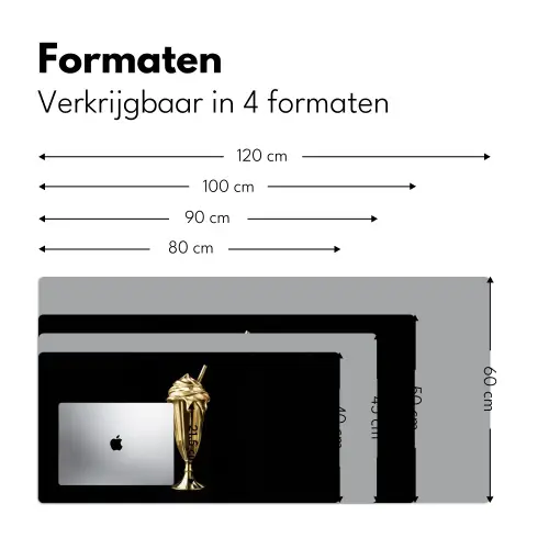 Milkshake - Goud - Drinken - Zwart Muismat XXL klein -sfeer5