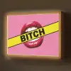 Lippen - Tekst - Kleurrijk Light Box met batterij (Wandlamp) middel -z3d_website