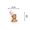 Leeuw - Baby dier - Dieren - Roze ballon Placemat vinyl groot -specs