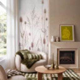 Weidebloemen - Design - Sepia Behang Vlies klein -sfeer2