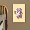 Pinguïn - Rolschaatsen - Geel - Energiek canvas 2cm klein -sfeer3