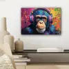 Graffiti - Chimpanzee - Street art - Koptelefoon - Aap canvas 2cm klein -sfeer6