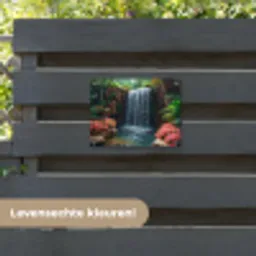 Waterval in Bloeiende Tropische Tuin tuinposter los doek klein -sfeer3