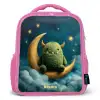 Groen monster op maansikkel Kinderrugzak - Roze middel -3d