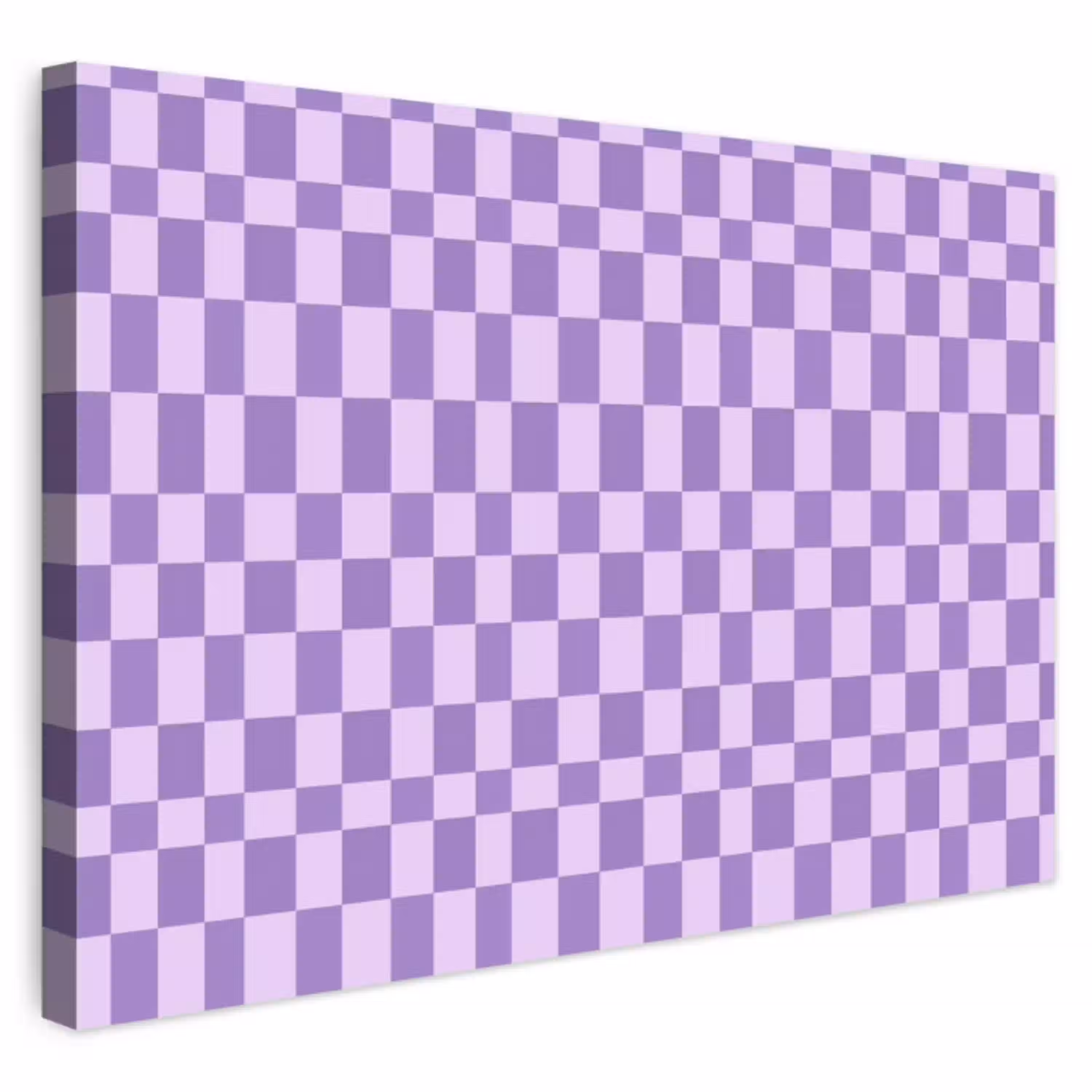 Paars - Geometrisch - Dambord - Blokken - Patroon Tuinposter op houten frame 2 cm dik klein 845 -3d