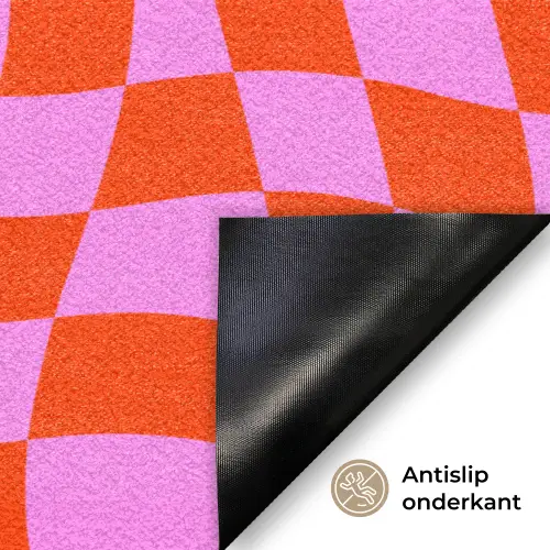 Blokken - Roze - Rood - Patroon Deurmat klein 898 -antislip_NL