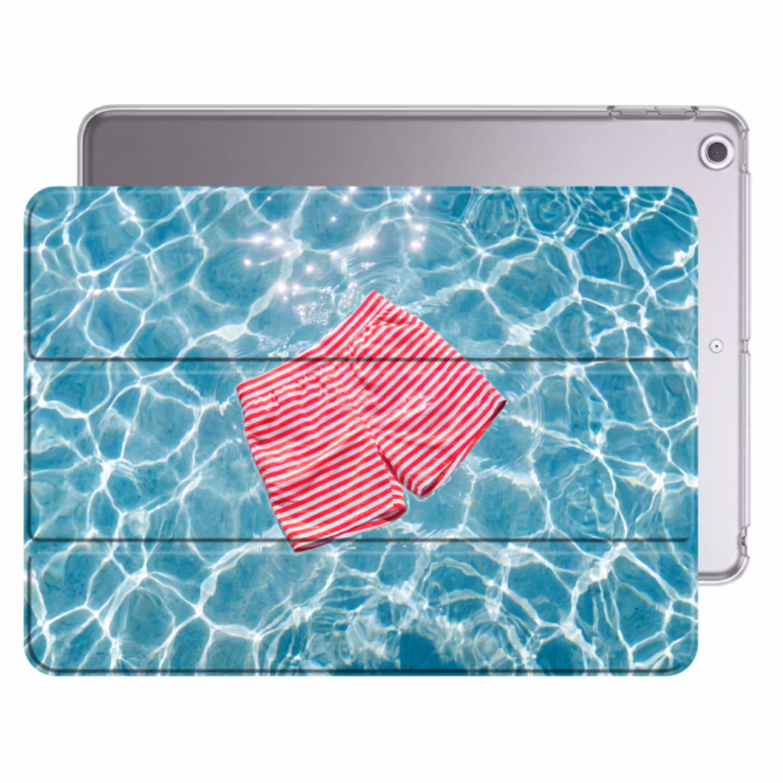 Zwemkleding - Gestreept - Water - Zomer - Rood-wit Apple iPad 2017 middel -threedimensional_3d_global