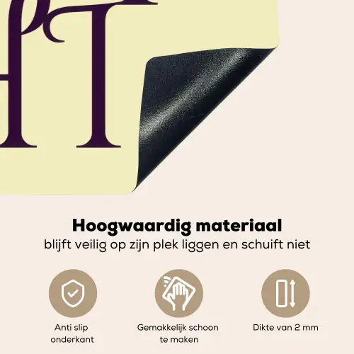 Oh hi - Geel - Monogram Inductie beschemer met haakjes klein -ky-onderkant-nl