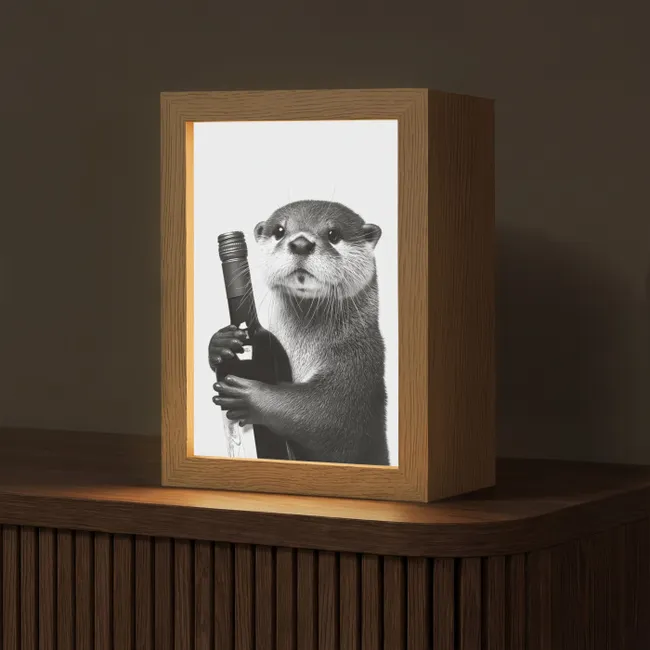 Tafellamp - Wijnfles - Otter - Zwart