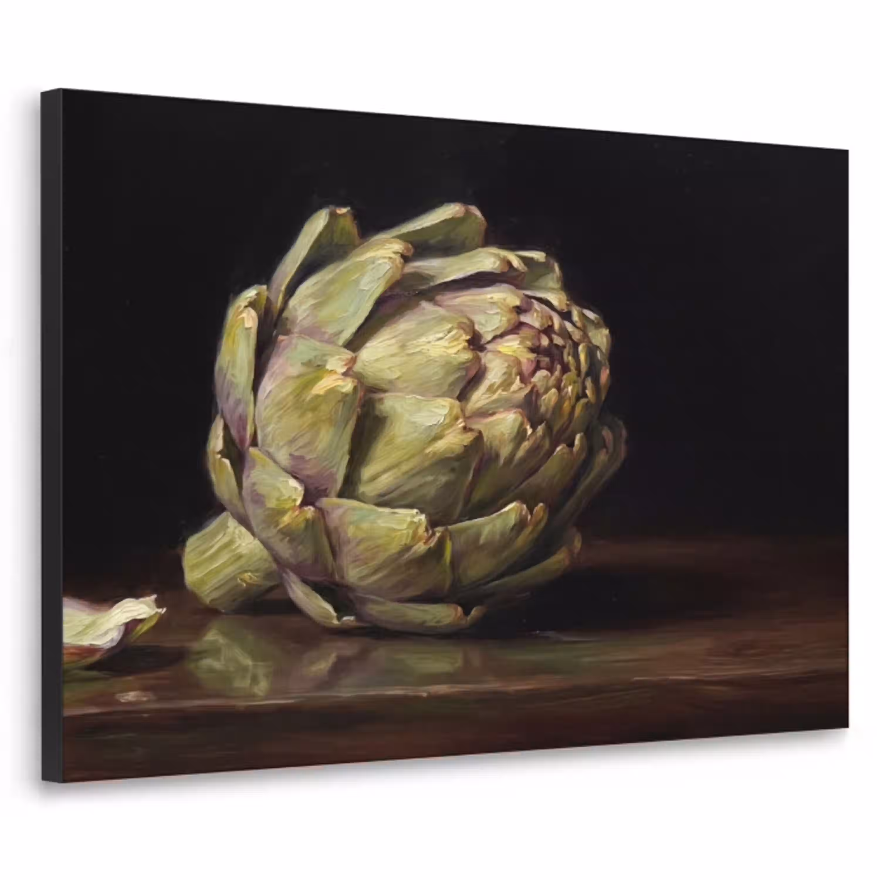 Artichok - Eten - Klassiek Textielframe zwart klein -3d