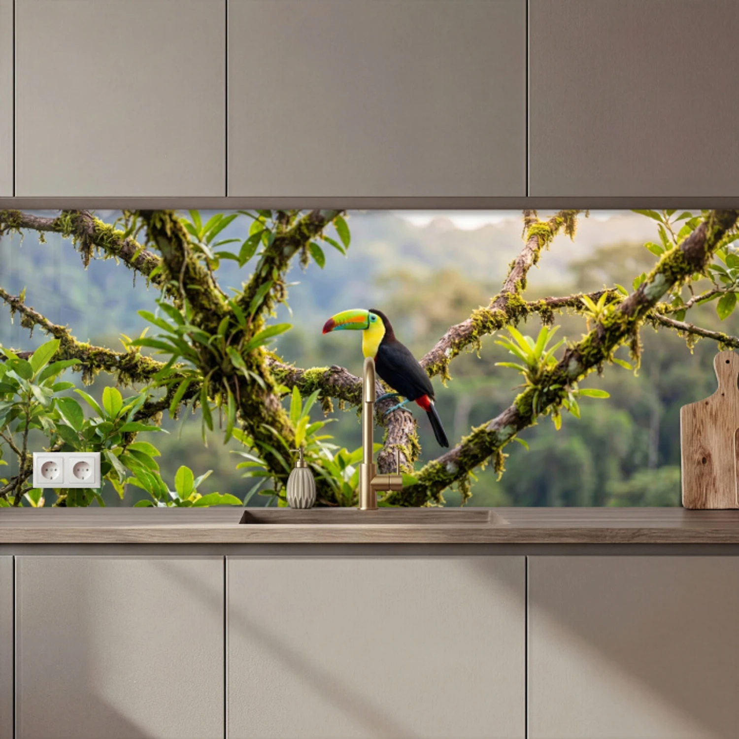 Toekan - Jungle - Natuur - Kleurrijk keuken achterwand 2 middel zz_3dshopping