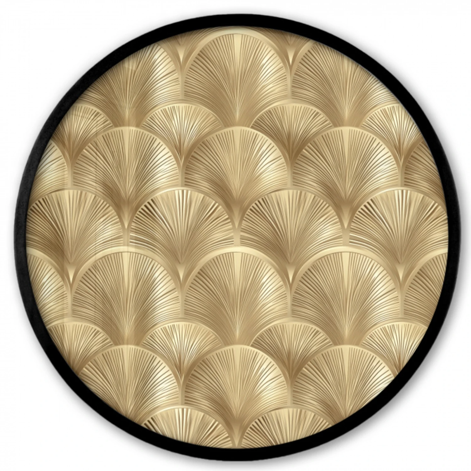 Patroon - Waaier -  Goud Fotolijst rond zonder passe partout klein 856 -3d