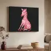 Zebra - Roze - Gestreept Textielframe zwart klein -sfeer3