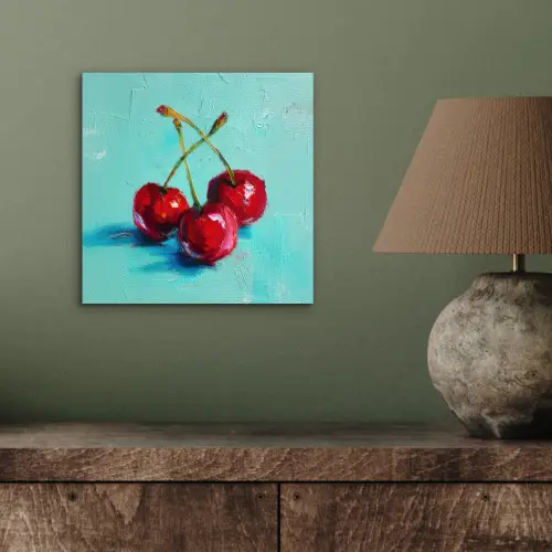 Kersen - Rood - Drie - Geverfd aluminium wit klein -sfeer2