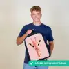 Giraffe - Wimpers - Minimalistisch - Roze Rugzak - Zwart middel -sfeer7_FR