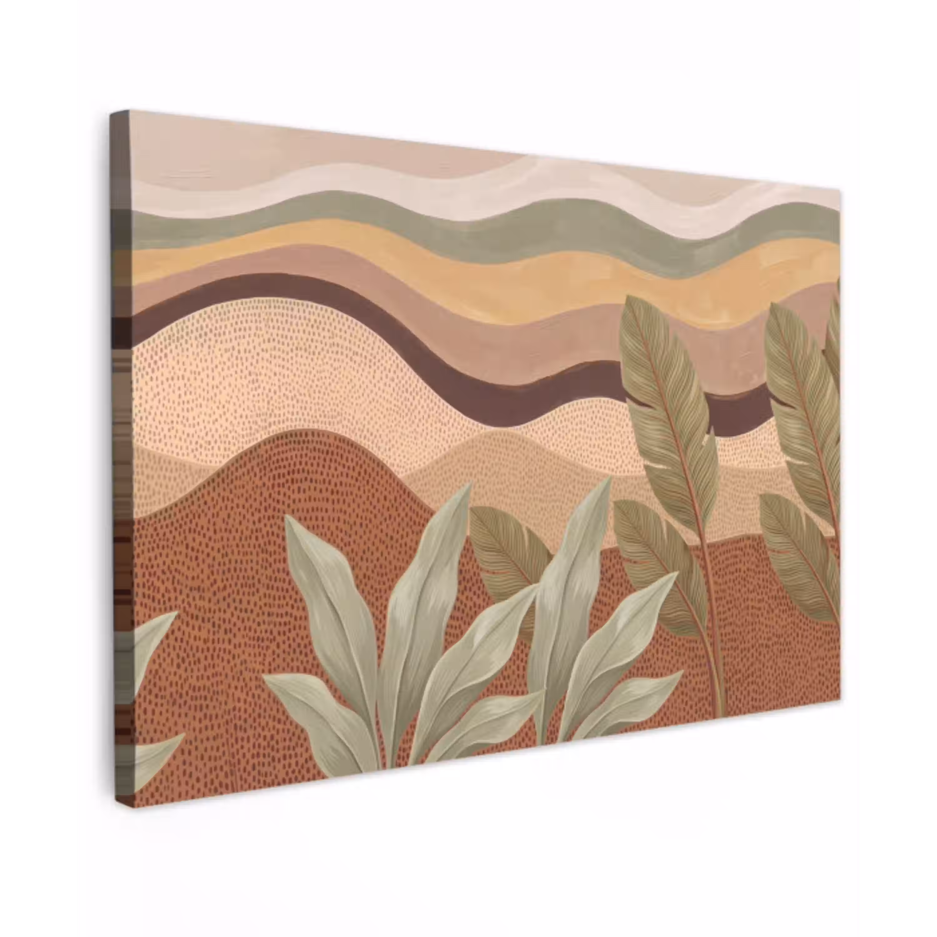 Natuur - Bladeren - Landschap - Abstract - Aardetinten canvas 2cm klein -z3d