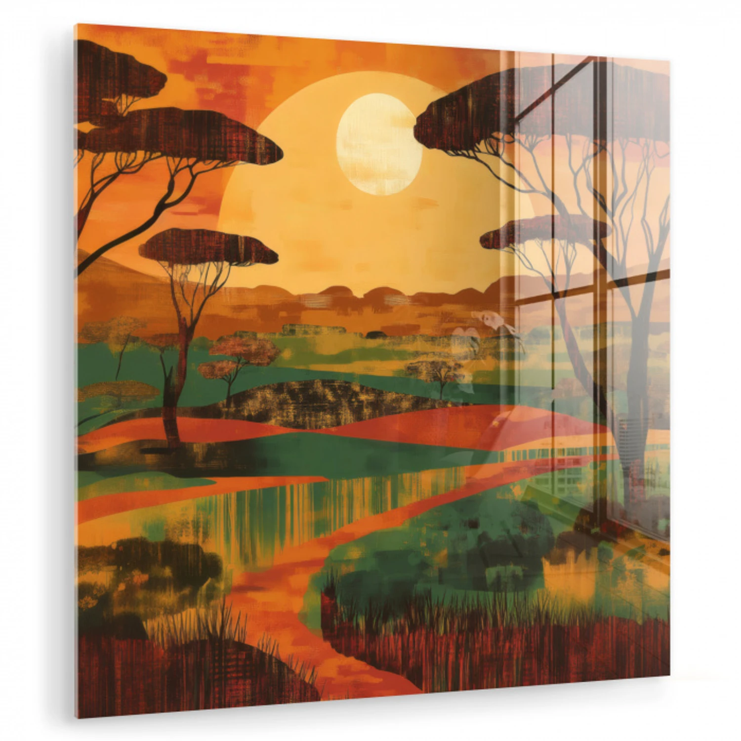 Landschap - Afrikaans - Zon plexiglas 5mm klein -zzzproduct_nieuw