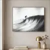 Surfer - Golf - Vervaagd - Zwart Textielframe zwart klein -sfeer2