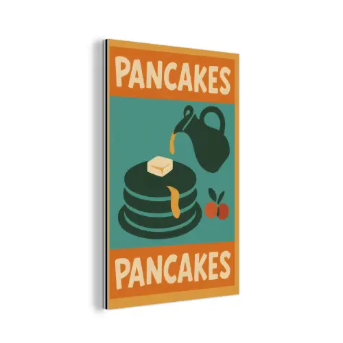 Pannenkoeken - Siroop - Illustratie - Oranje aluminium wit klein -3d