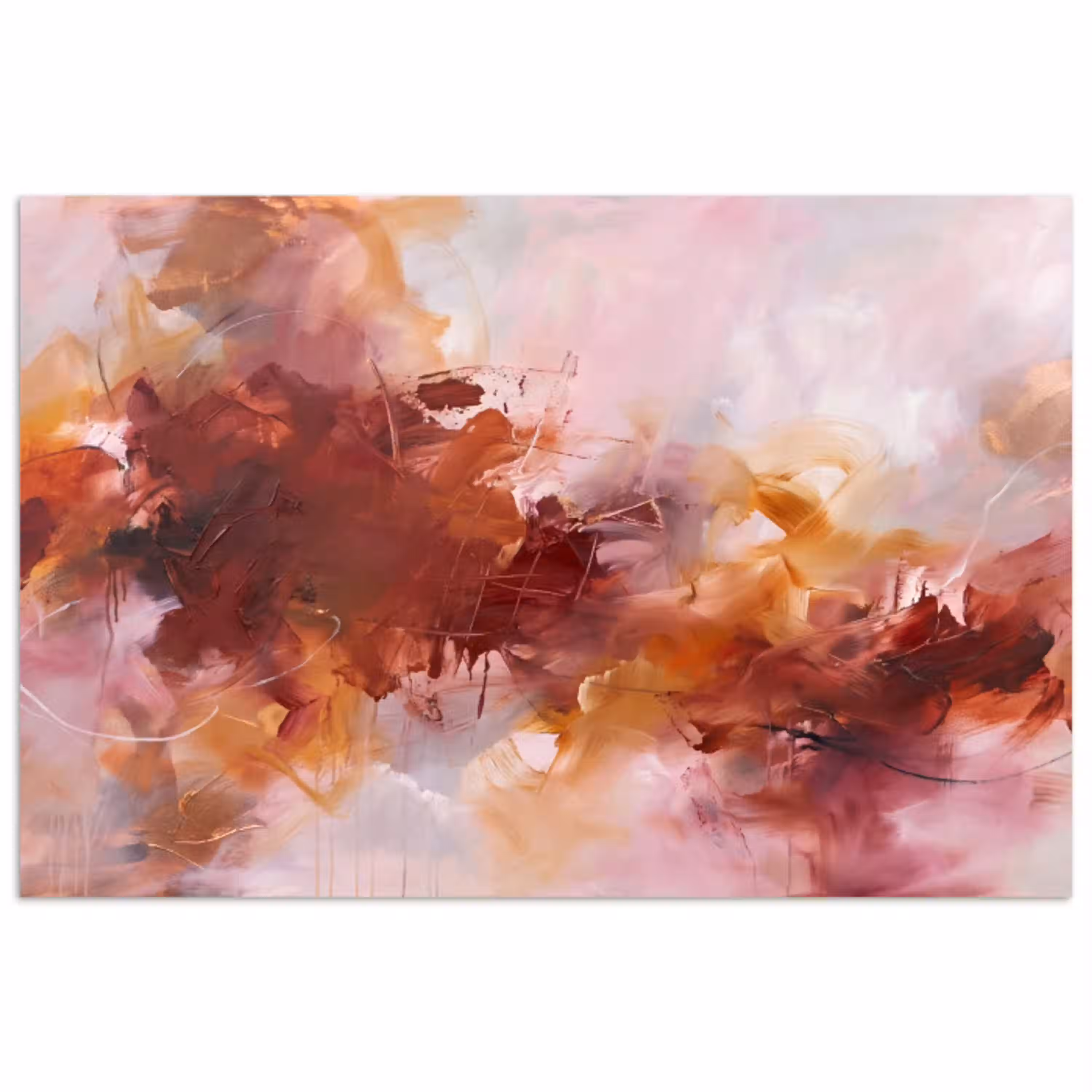 Abstract - Kleurrijk - Kunst - Modern - Roze-Rood poster papier klein -3d