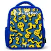 Smiley - Geel - Blauw Kinderrugzak - Blauw middel -3d
