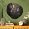 Siergras - Pluimen - Verlichting - Zwart Wandcirkel Organisch Plexiglas middel -sfeer2