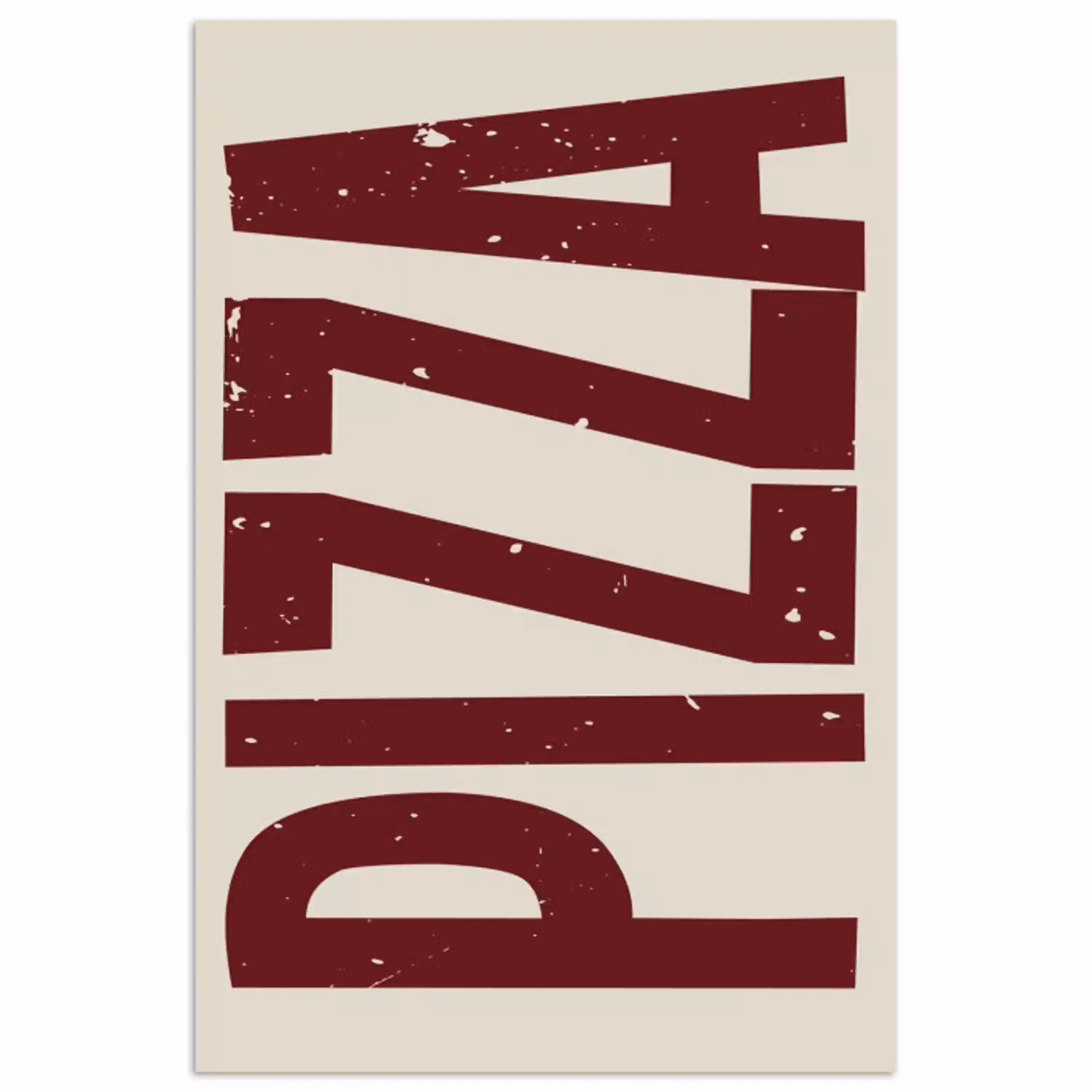Pizza - Vintage - Decoratie - Japandi poster papier klein -3d