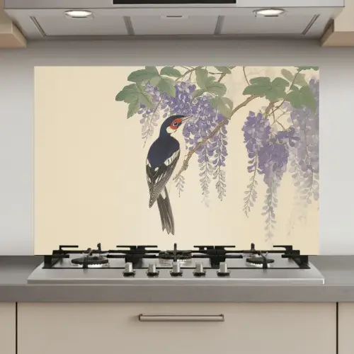 Specht - Bloemen - Paars keuken achterwand spatscherm klein -3d_website