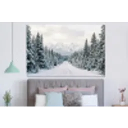 Weg - Sneeuw - Naaldbos - Winter - Avontuurlijk forex 5mm xxl -slaapkamer