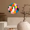Tulpen - Kat - Kleurrijk Wandcirkel kunststof plaat 5mm dik klein -sfeer1